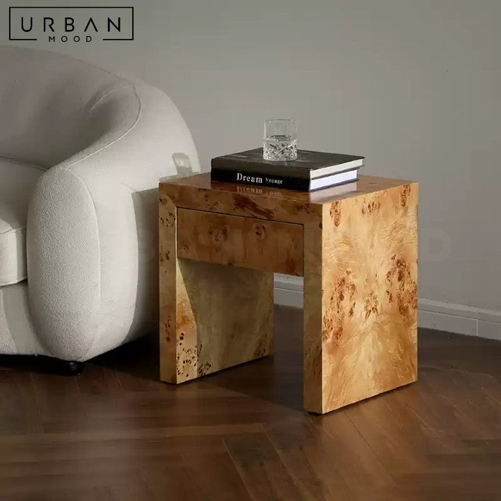 PAVLO Wabi Sabi Solid Wood Bedside Table