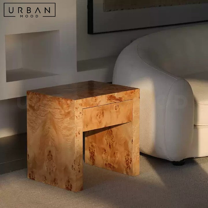 PAVLO Wabi Sabi Solid Wood Bedside Table