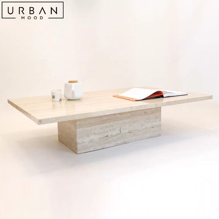 PINO Modern Travertine Coffee Table