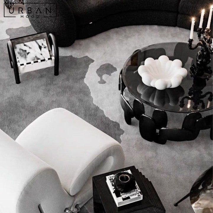 PINTO Modern Round Glass Coffee Table