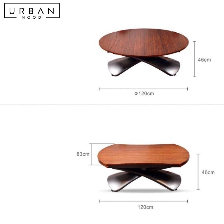 PIRON Modern Extendable Round Coffee / Dining Table