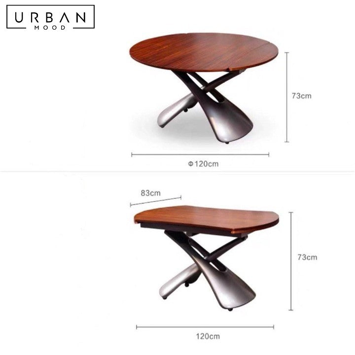 PIRON Modern Extendable Round Coffee / Dining Table