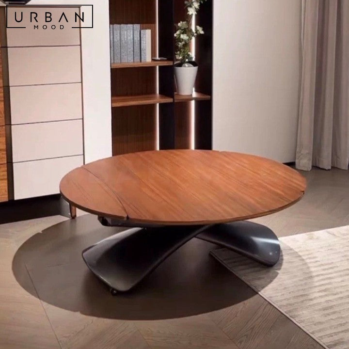 PIRON Modern Extendable Round Coffee / Dining Table