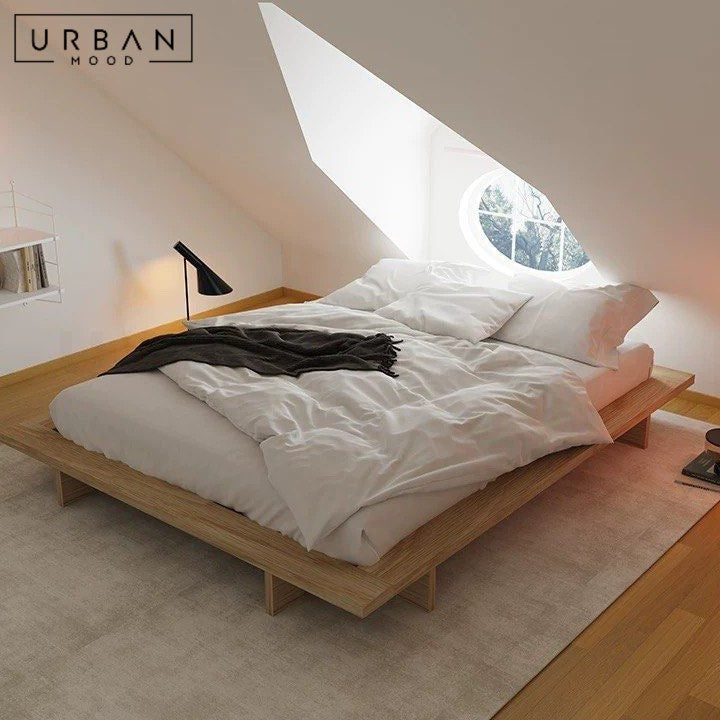 PEAKS Japandi Solid Wood Platform Bedframe