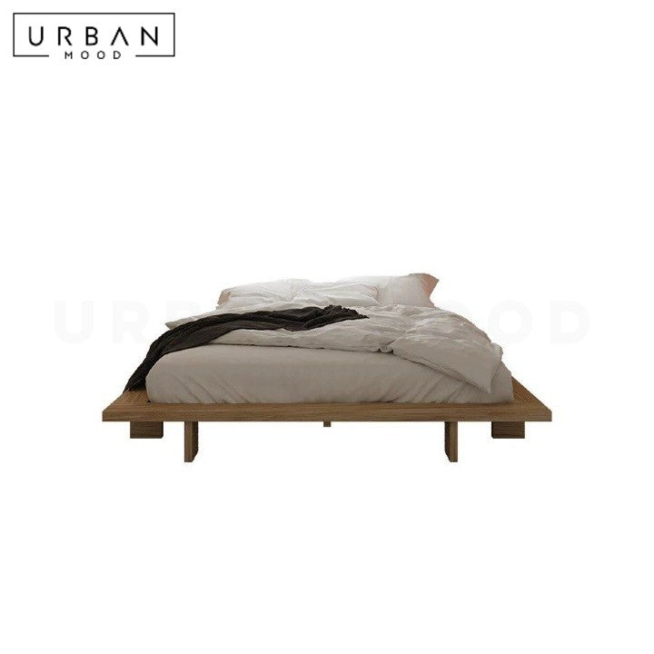 PEAKS Japandi Solid Wood Platform Bedframe