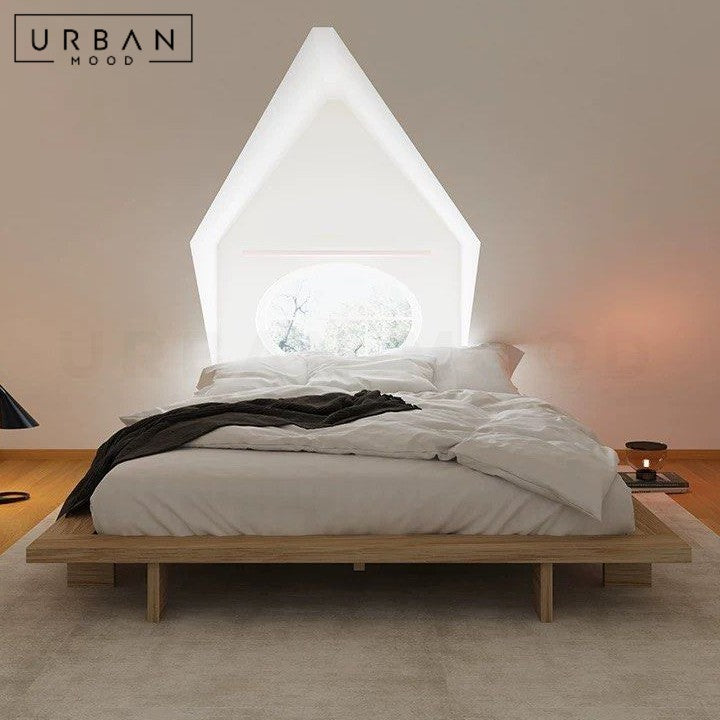 PEAKS Japandi Solid Wood Platform Bedframe