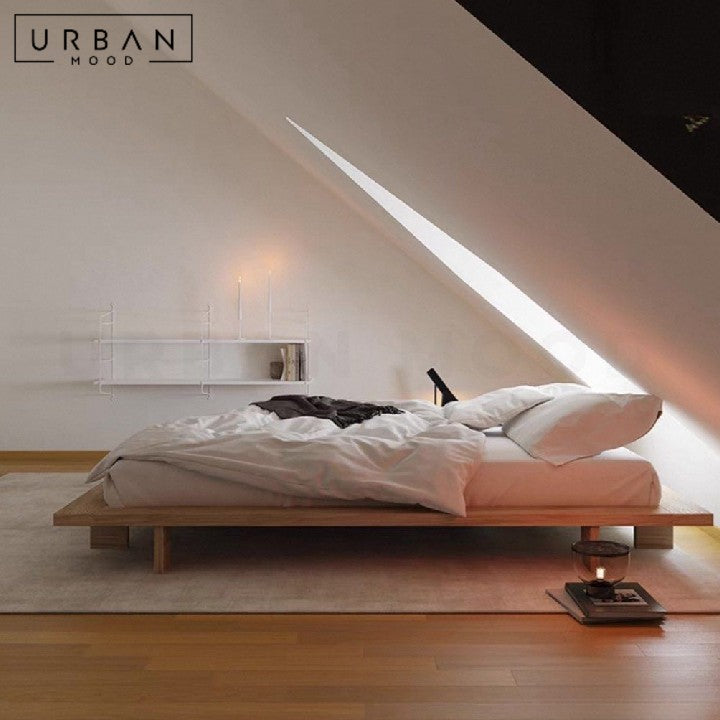 PEAKS Japandi Solid Wood Platform Bedframe