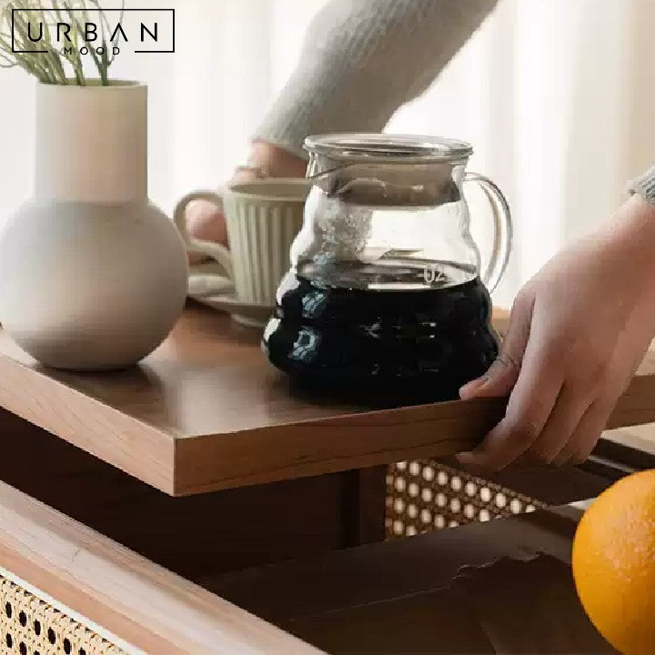 POIRIER Japandi Solid Wood Bar Cart / Trolley