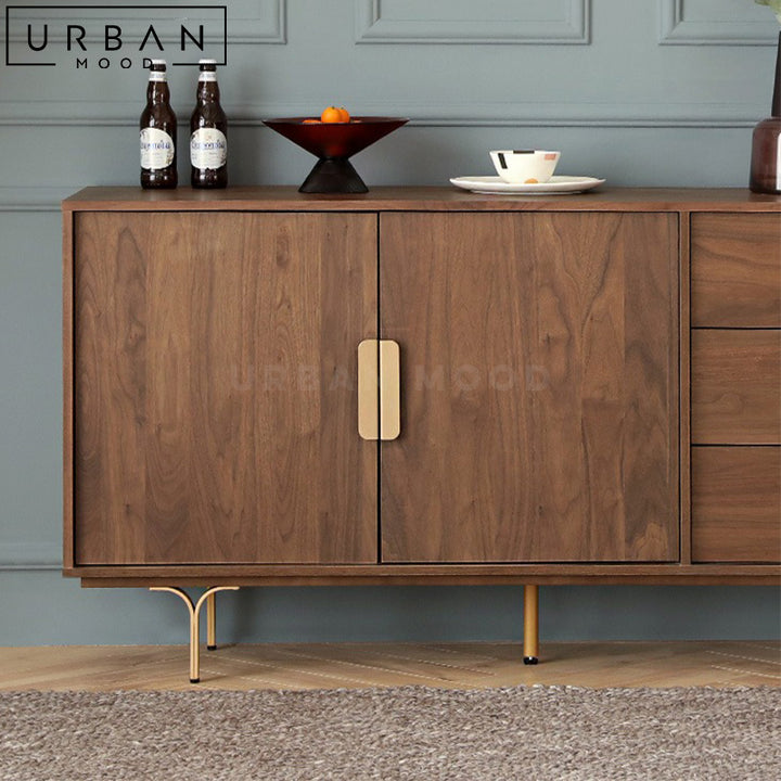 PONTI Mid-Century Solid Wood Sideboard