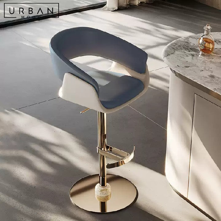 POULAIN Modern Swivel Leather Bar Stool