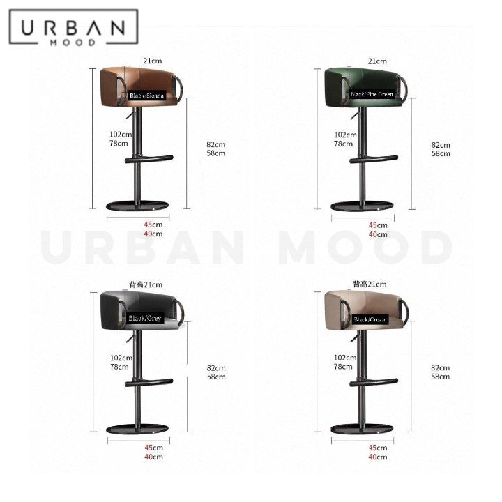 RADICE Modern Leather Bar Stool