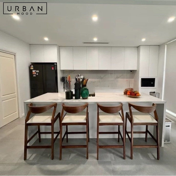 RANTA Modern Solid Wood Bar Stool