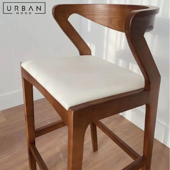RANTA Modern Solid Wood Bar Stool