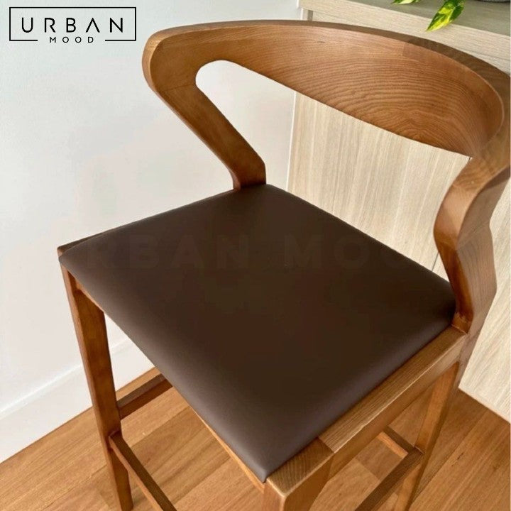RANTA Modern Solid Wood Bar Stool