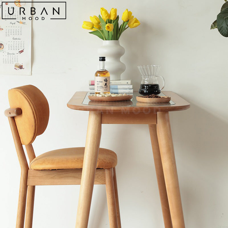 ROMANE Japandi Solid Wood Bar Stool