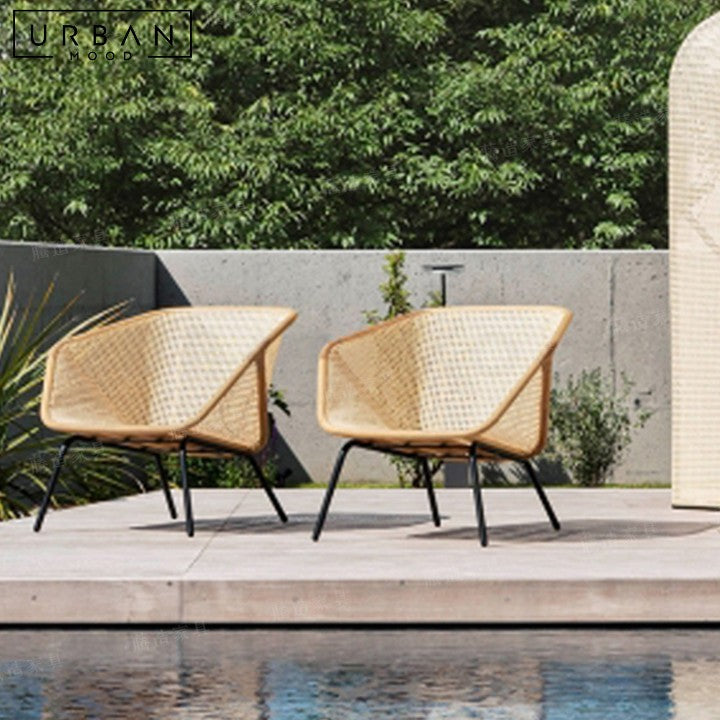 ROMINA Modern Rattan Outdoor Lounge Chair