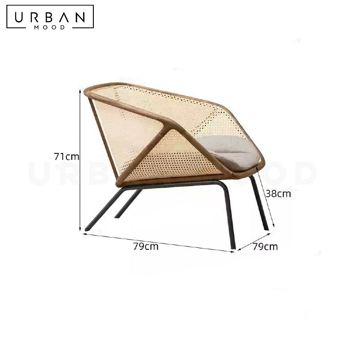 ROMINA Modern Rattan Outdoor Lounge Chair