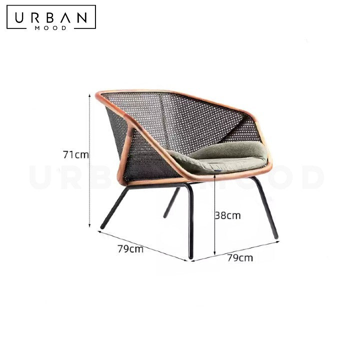 ROMINA Modern Rattan Outdoor Lounge Chair