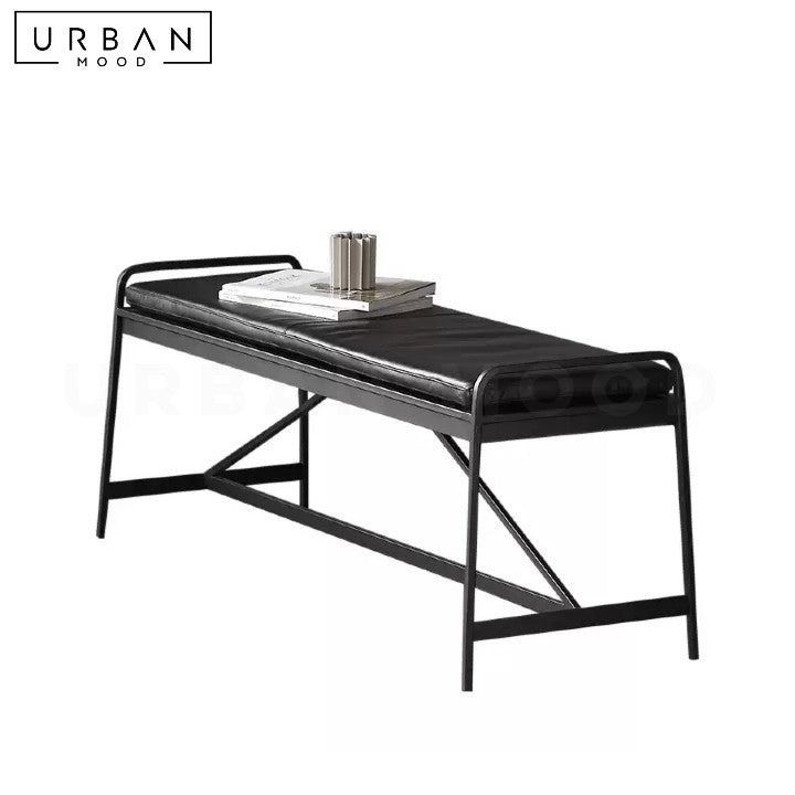 RONJA Industrial Leather Bench