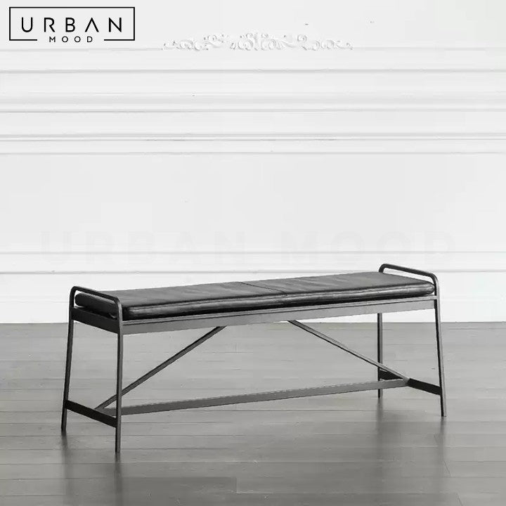 RONJA Industrial Leather Bench