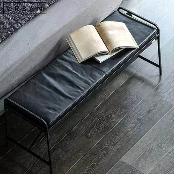 RONJA Industrial Leather Bench