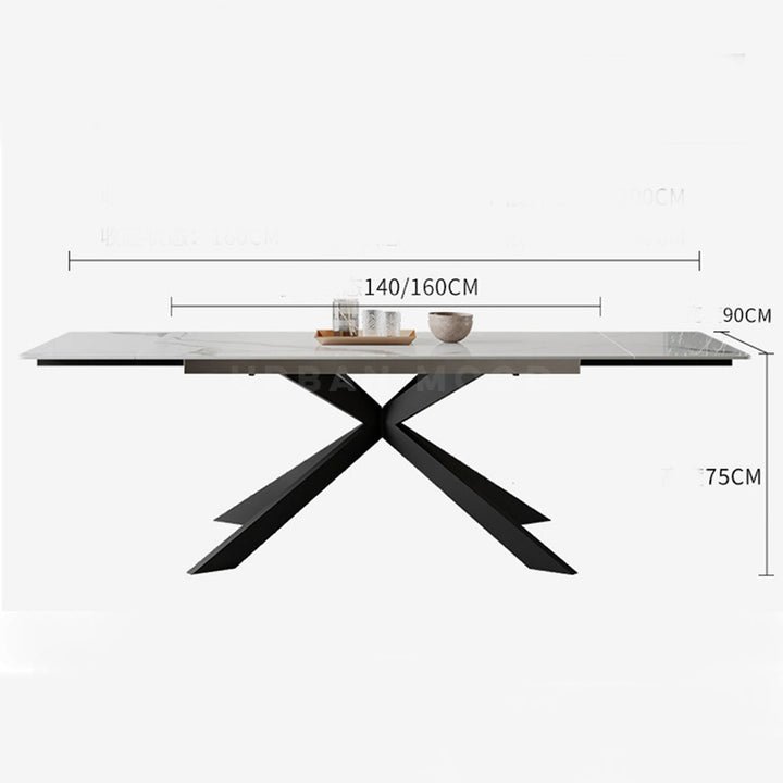 RSON Modern Extendable Sintered Stone Dining Table