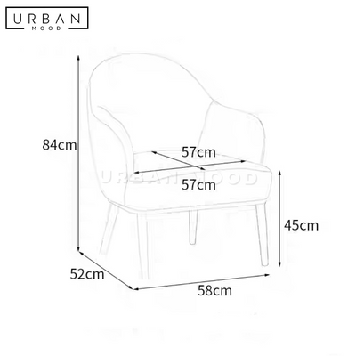 RUTHIE Modern Fabric Armchair