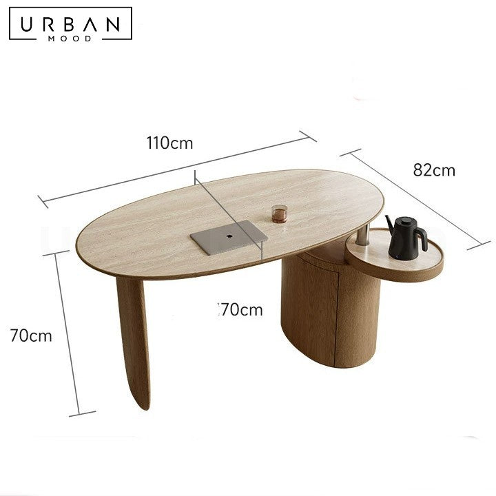 SHARON Japandi Sintered Stone Study Table