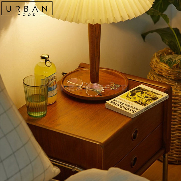 SHOR Japandi Solid Wood Bedside Table