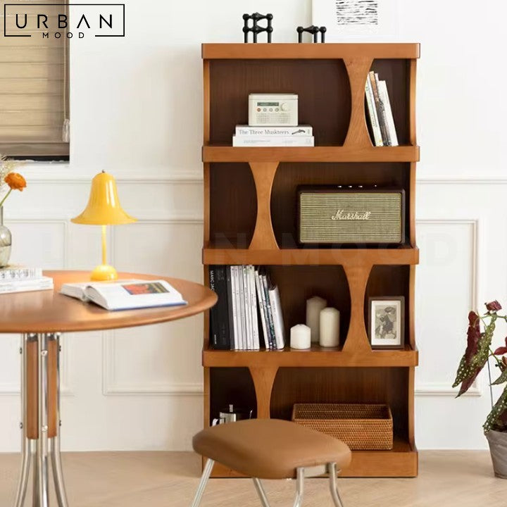 SKANY Japandi Solid Wood Display Shelf – Urban Mood