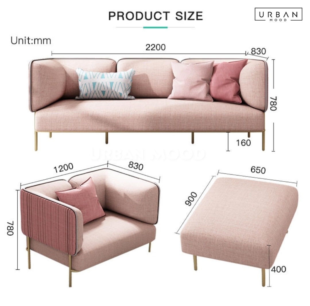 SOLENE Modern Fabric Sofa