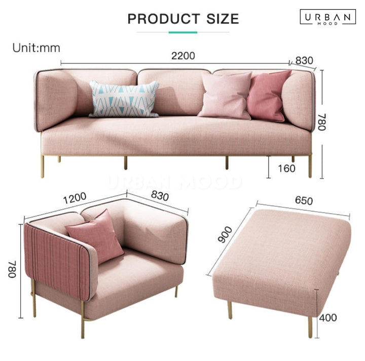 SOLENE Modern Fabric Sofa