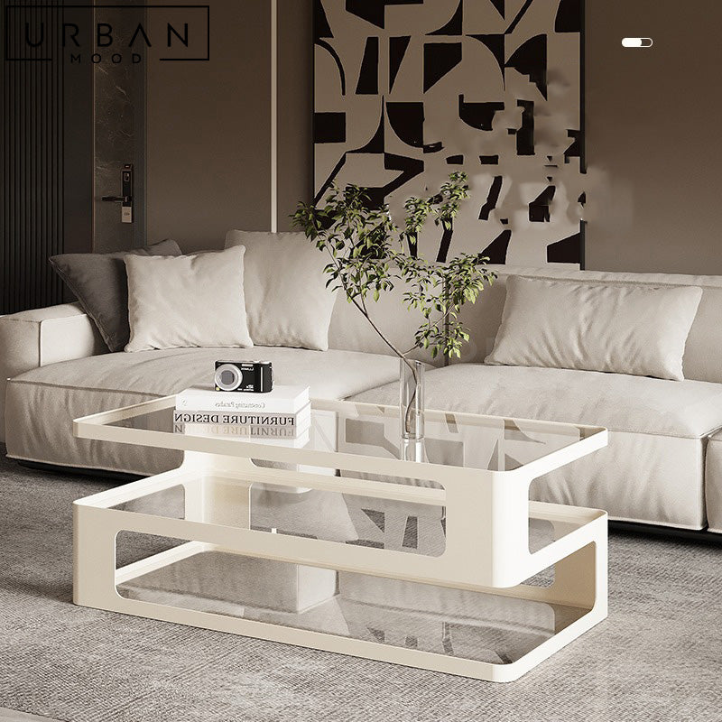 TADEO Modern Glass Coffee Table