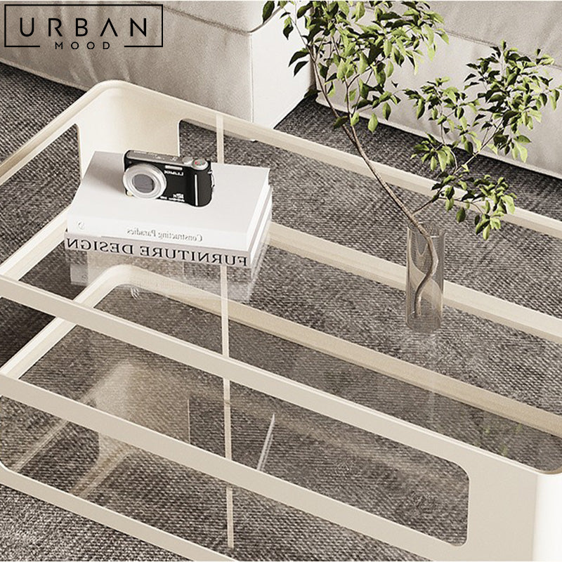 TADEO Modern Glass Coffee Table
