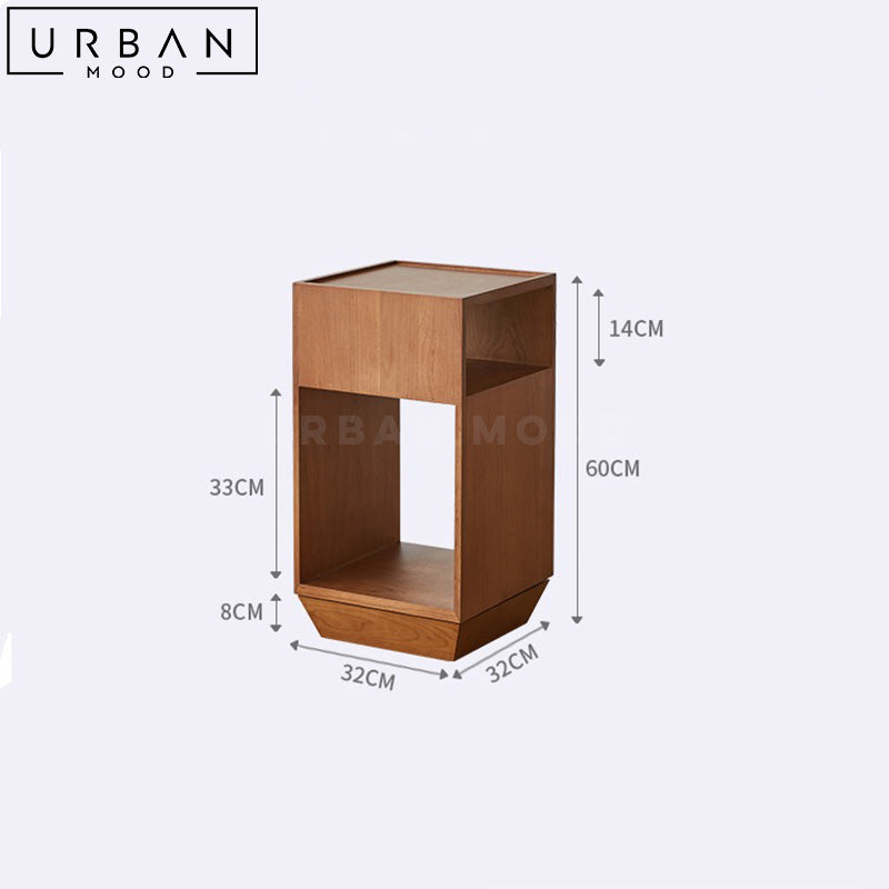 TELA Japandi Solid Wood Side Table
