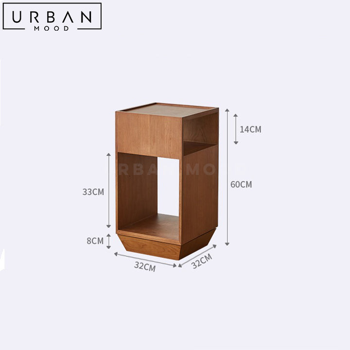 TELA Japandi Solid Wood Side Table