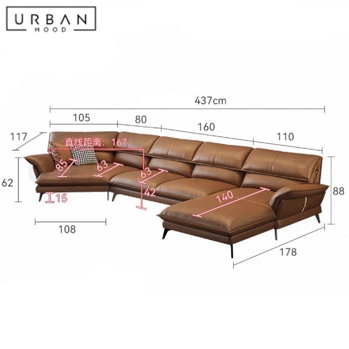 TIKKA Modern Leather Sofa
