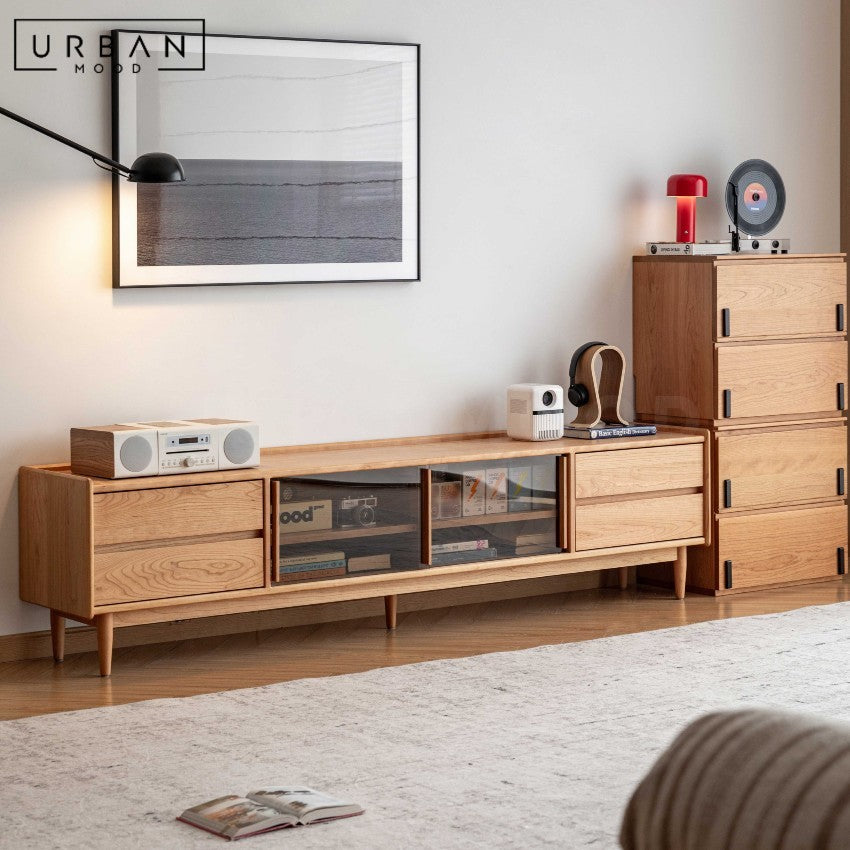 TILLEN Modern Solid Wood TV Console