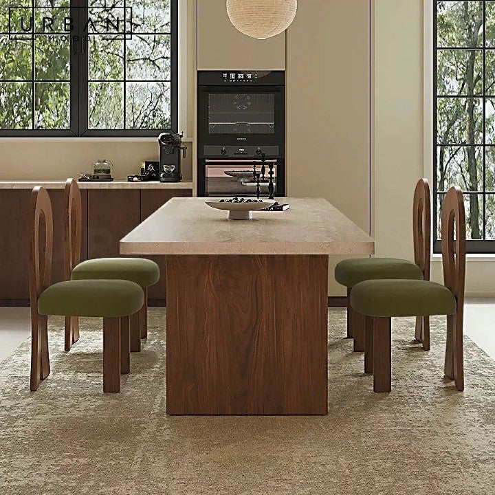 VIOLETA Modern Travertine Dining Table