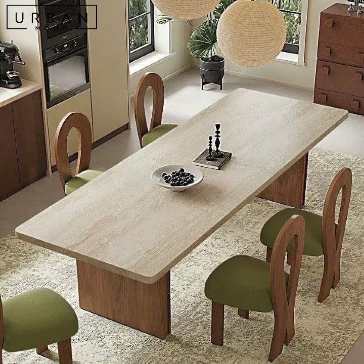 VIOLETA Modern Travertine Dining Table