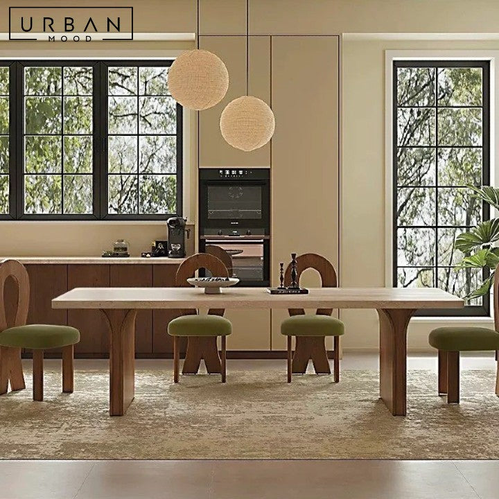 VIOLETA Modern Travertine Dining Table