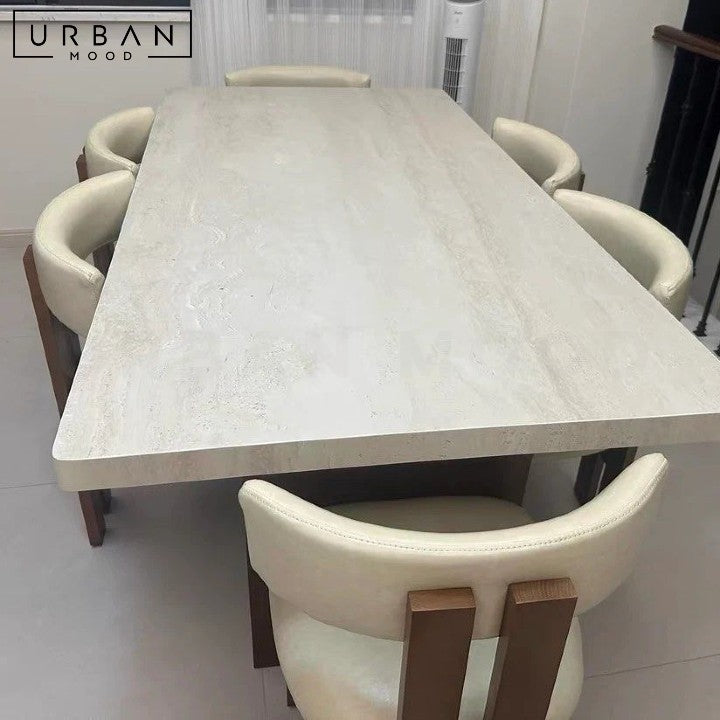 VIOLETA Modern Travertine Dining Table