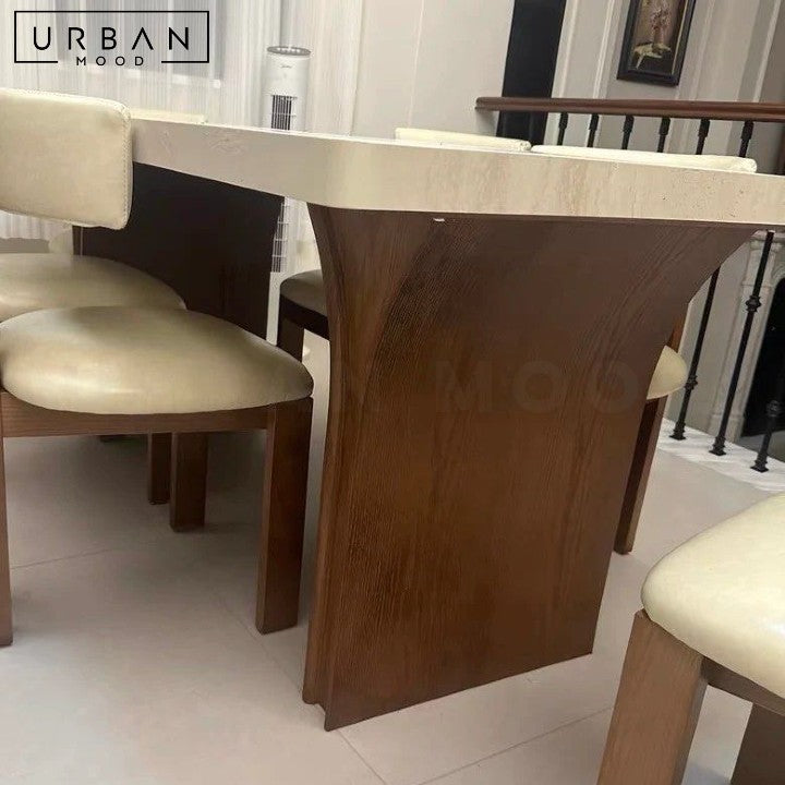 VIOLETA Modern Travertine Dining Table