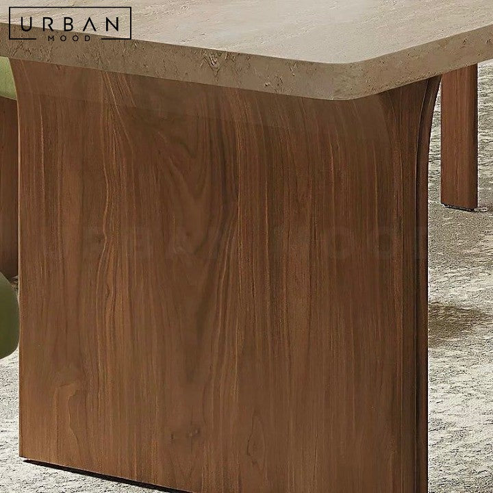 VIOLETA Modern Travertine Dining Table