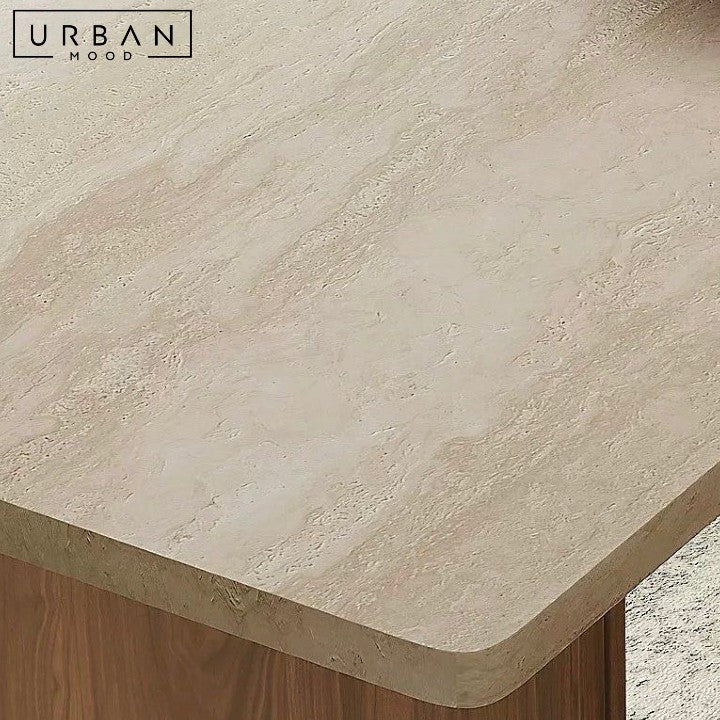 VIOLETA Modern Travertine Dining Table