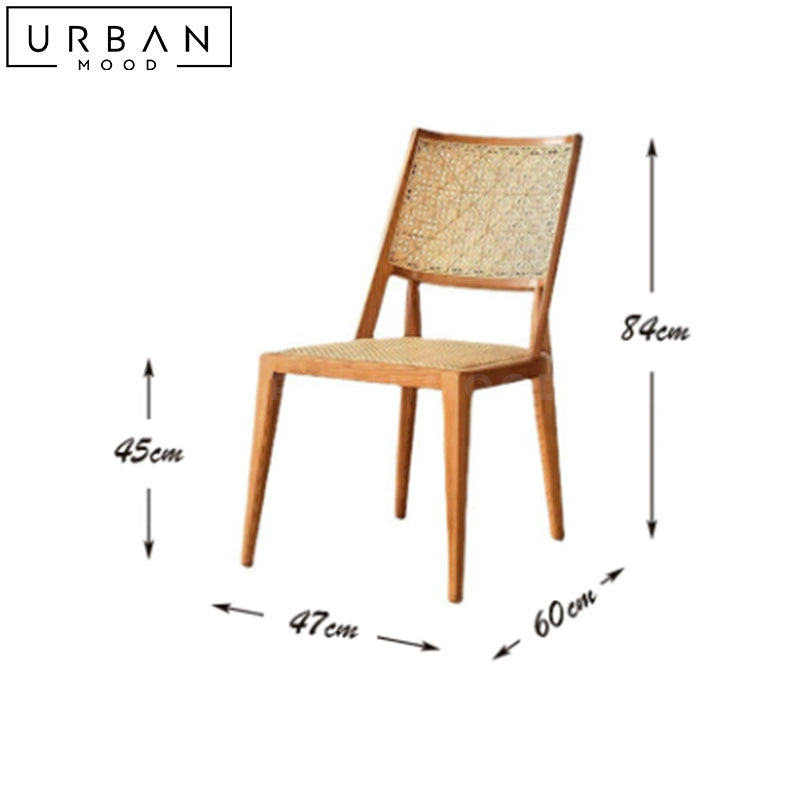 WILIAM Rustic Rattan Dining Chair