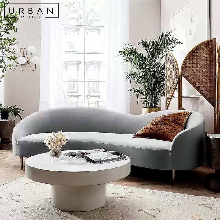 ZULE Modern Curved Velvet Sofa