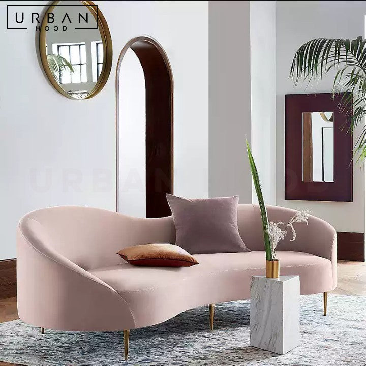 ZULE Modern Curved Velvet Sofa