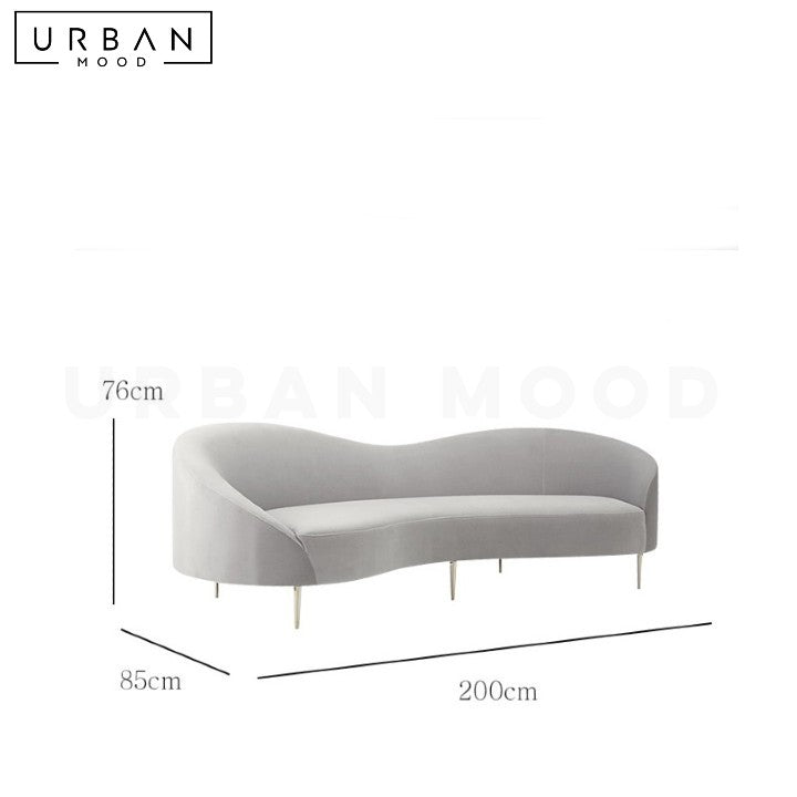 ZULE Modern Curved Velvet Sofa