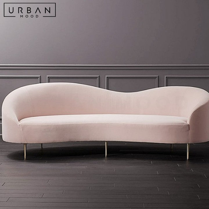 ZULE Modern Curved Velvet Sofa